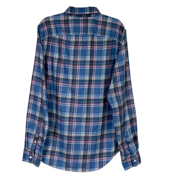 Gap Button Front Long Sleeve Shirt NEW Blue Plaid Mens Medium - Picture 2 of 11